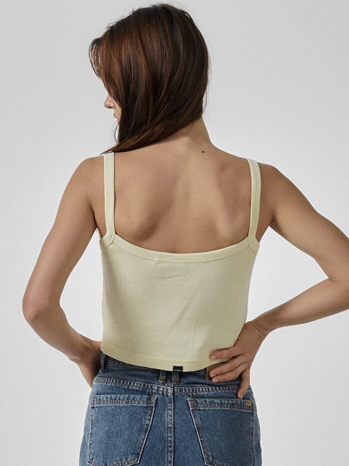 BETWEEN TWO THORNS CROP RIB SINGLET SUNLIGHT