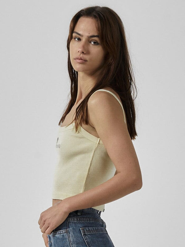 BETWEEN TWO THORNS CROP RIB SINGLET SUNLIGHT