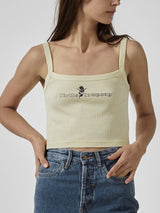 BETWEEN TWO THORNS CROP RIB SINGLET SUNLIGHT