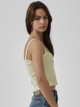 BETWEEN TWO THORNS CROP RIB SINGLET SUNLIGHT