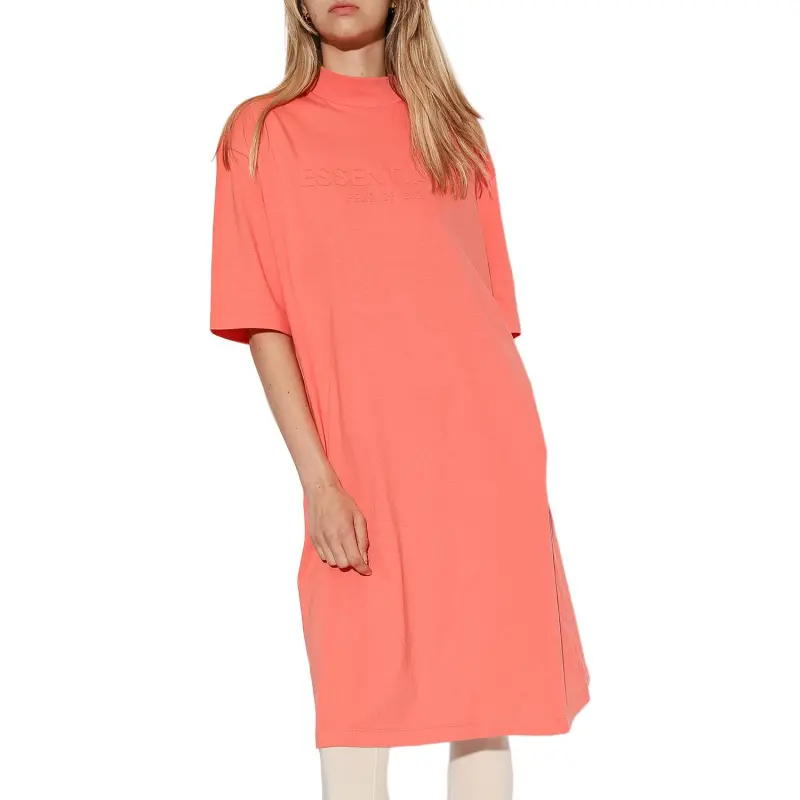 TEE DRESS-CORAL