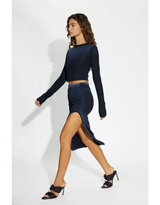VERONA CROP SHIRT NAVY CAST