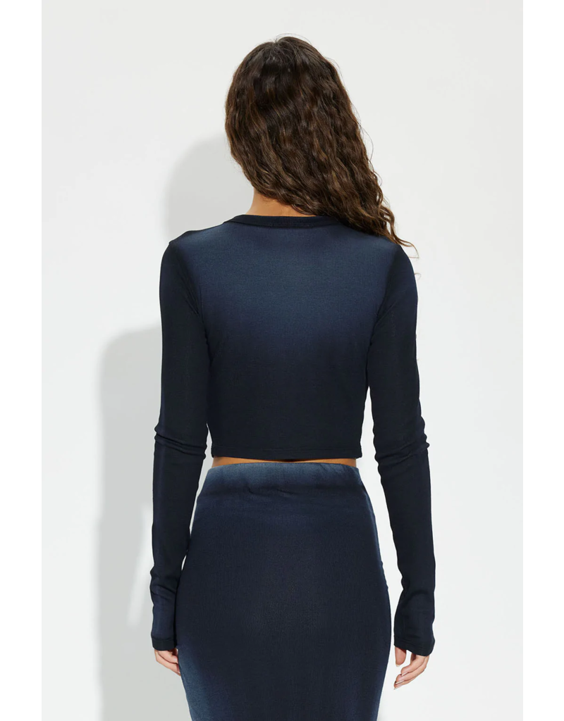 VERONA CROP SHIRT NAVY CAST