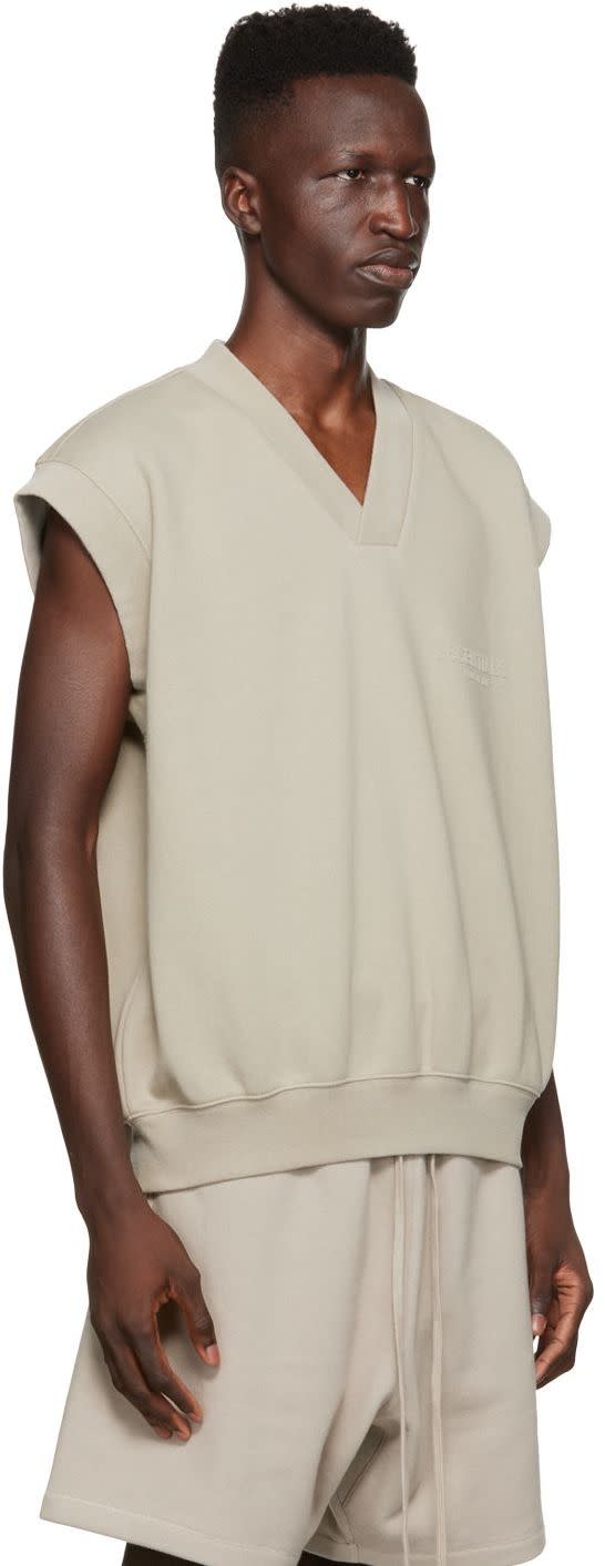 V NECK VEST SMOKE
