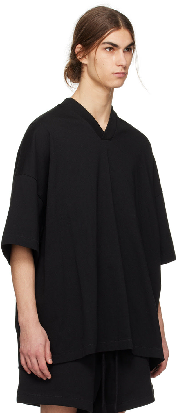 V NECK TSHIRT JET BLACK