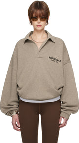 FLEECE POLO - HEATHER GRAY
