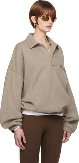 FLEECE POLO - HEATHER GRAY
