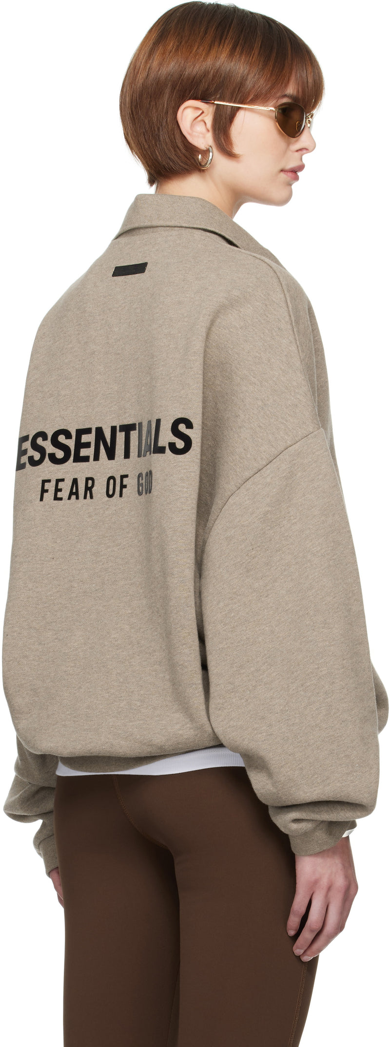 FLEECE POLO - HEATHER GRAY