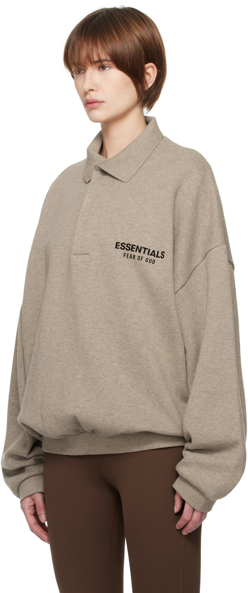FLEECE POLO - HEATHER GRAY