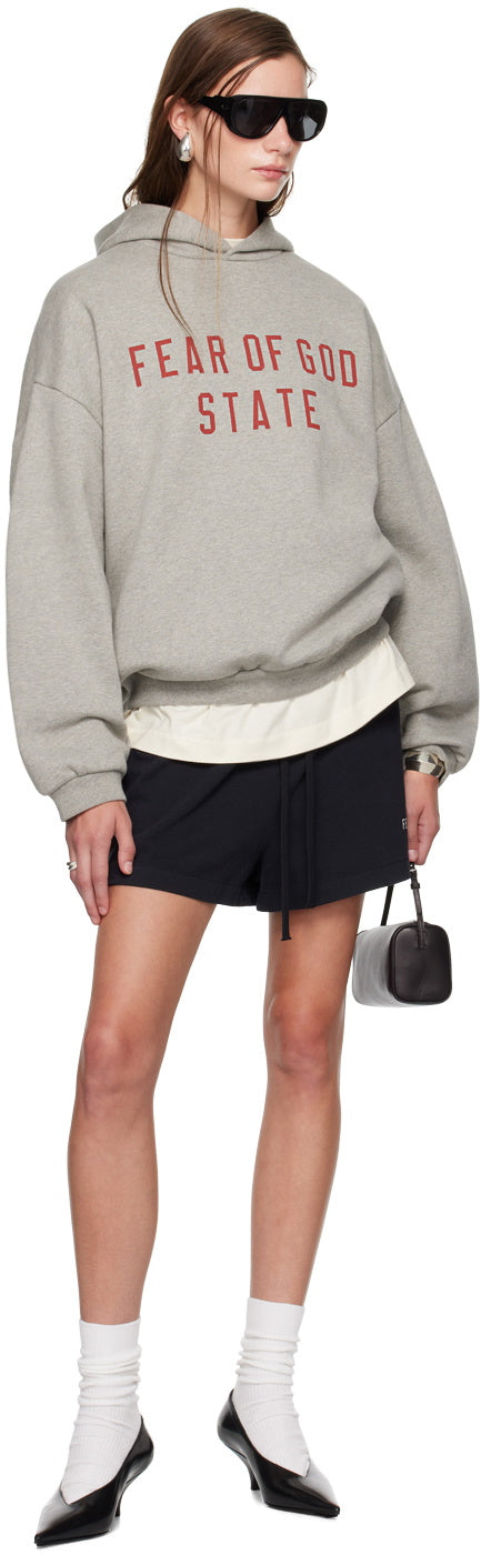 FLEECE HOODIE DARK HEATHER