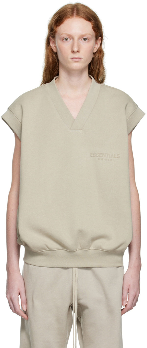 V NECK VEST SMOKE