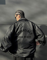 ESSENTIALS COACHES JACKET BLACK CORE