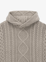 ESSENTIALS CABLE KNIT HOODIE CORE HEATHER
