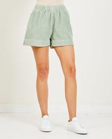 Cord Field Shorts in Eucalyptus Green