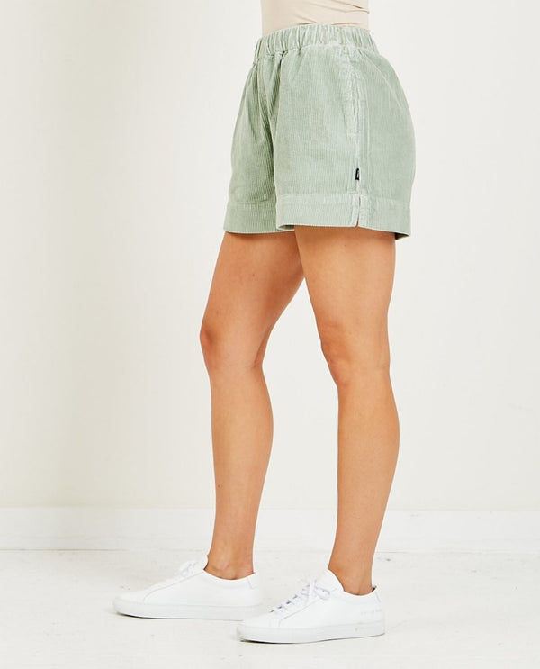 Cord Field Shorts in Eucalyptus Green