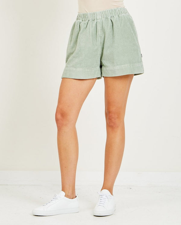 Cord Field Shorts in Eucalyptus Green