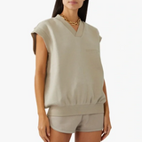 V NECK VEST SMOKE