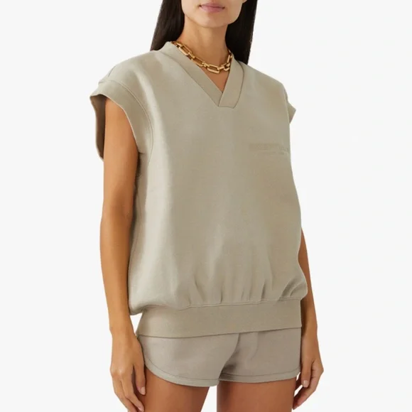 V NECK VEST SMOKE