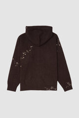 OFFICE KNIT ZIP HOODIE - BROWN