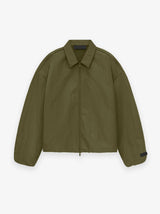 TEXTURED NYLON TRUCKER JACKET- MILITARY