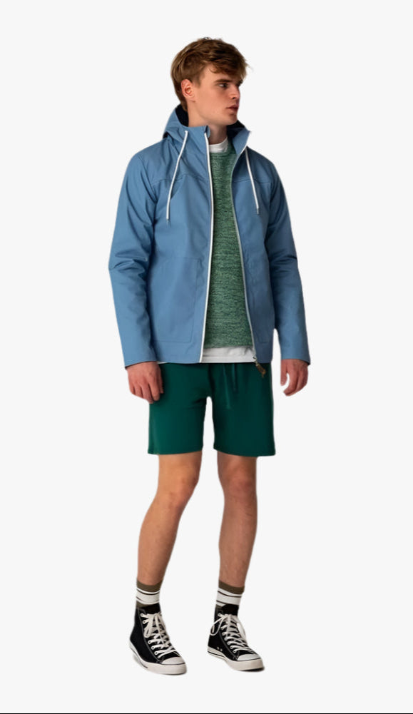 PARKA JACKET WITH POUCH POCKE BLUE