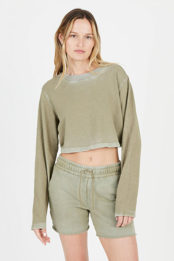 TOKYO CROP SHIRT VINTAGE BASIL