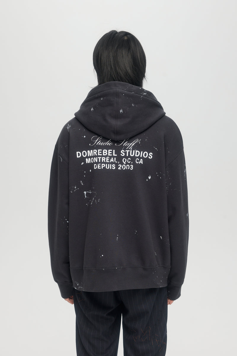 STAFF ZIP HOODIE - OLD BLACK