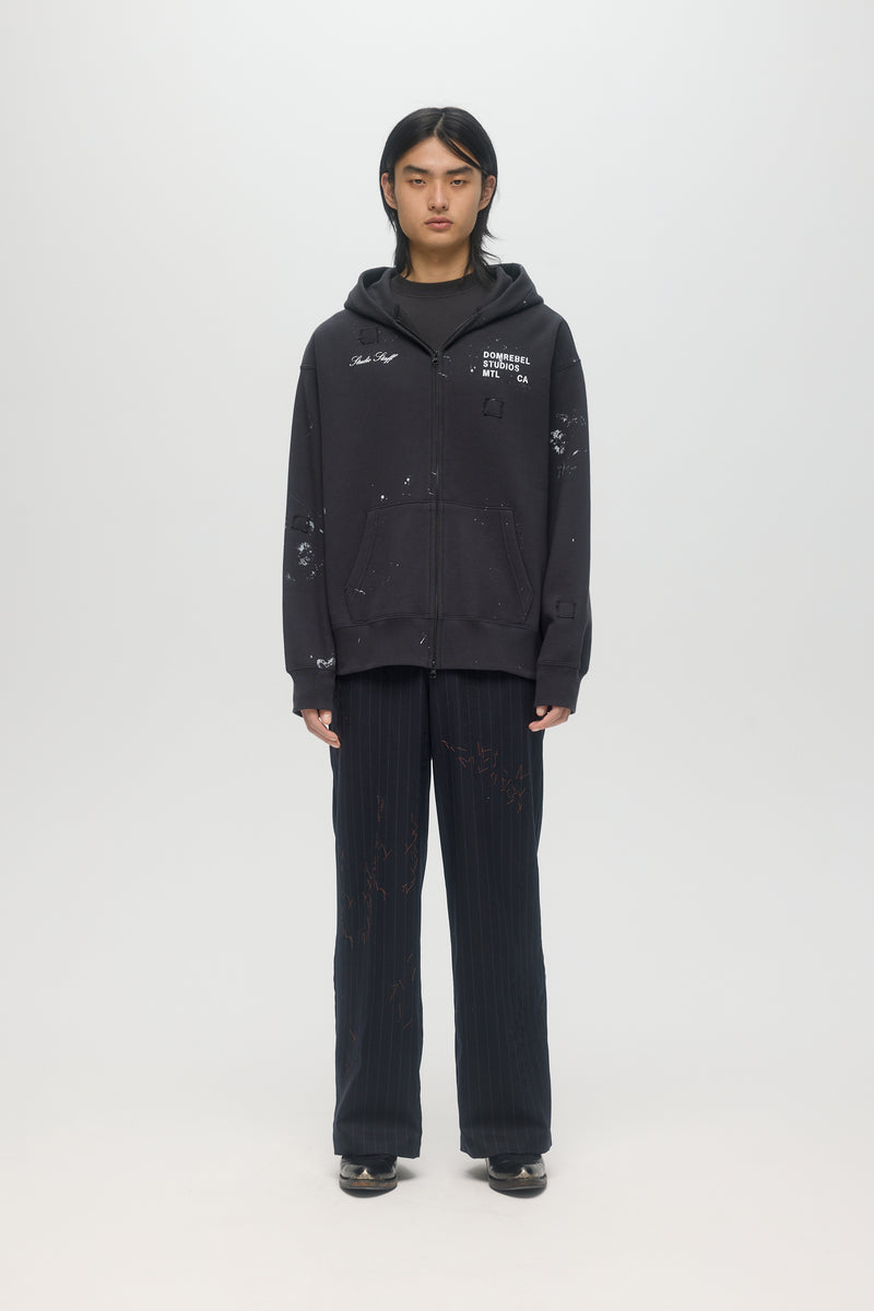 STAFF ZIP HOODIE - OLD BLACK