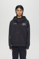 STAFF ZIP HOODIE - OLD BLACK