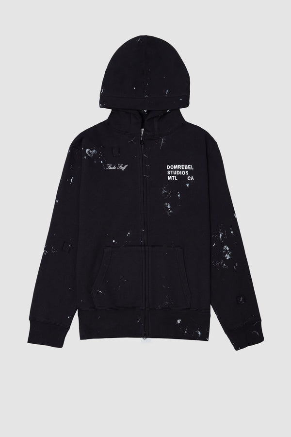 STAFF ZIP HOODIE - OLD BLACK