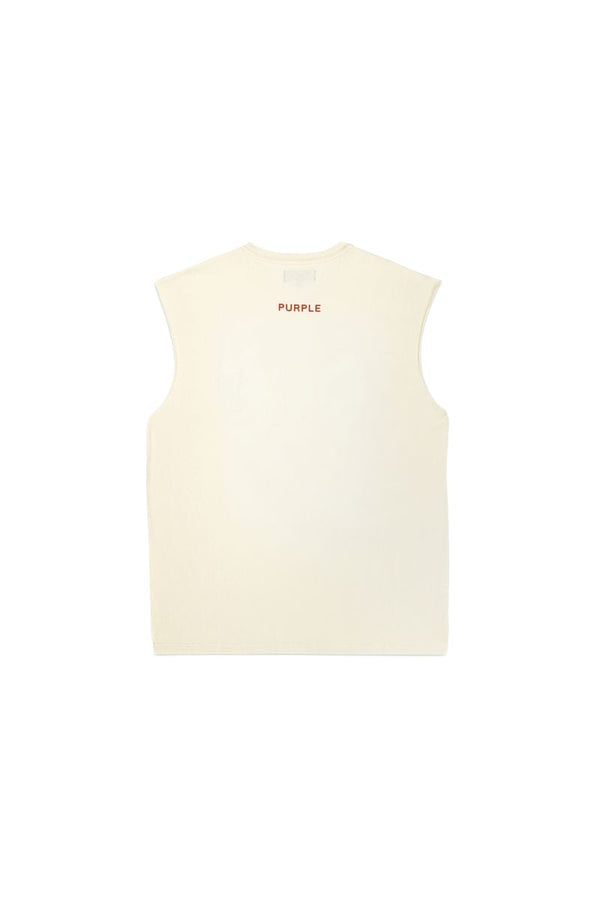 TEXTURED JERSEY SLEEVELESS -OFF WHITE