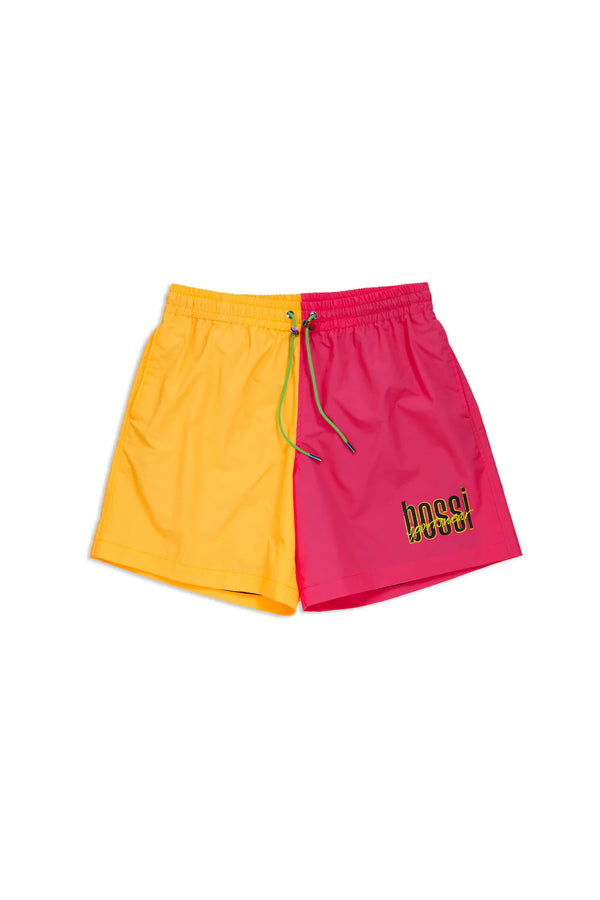 BOSSI SPLIT SHORT - PINK/YELLOW