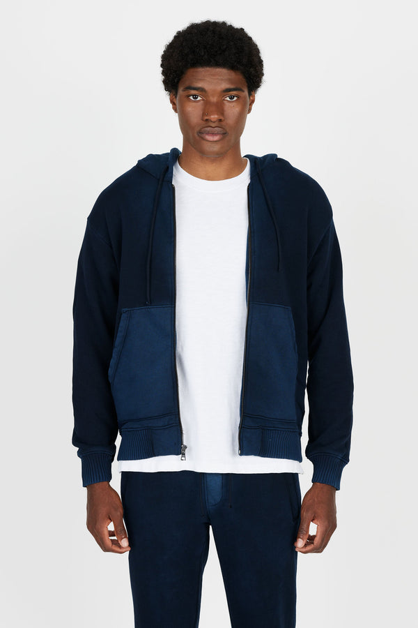 Bronx Zip Hoodie-Vintage Navy